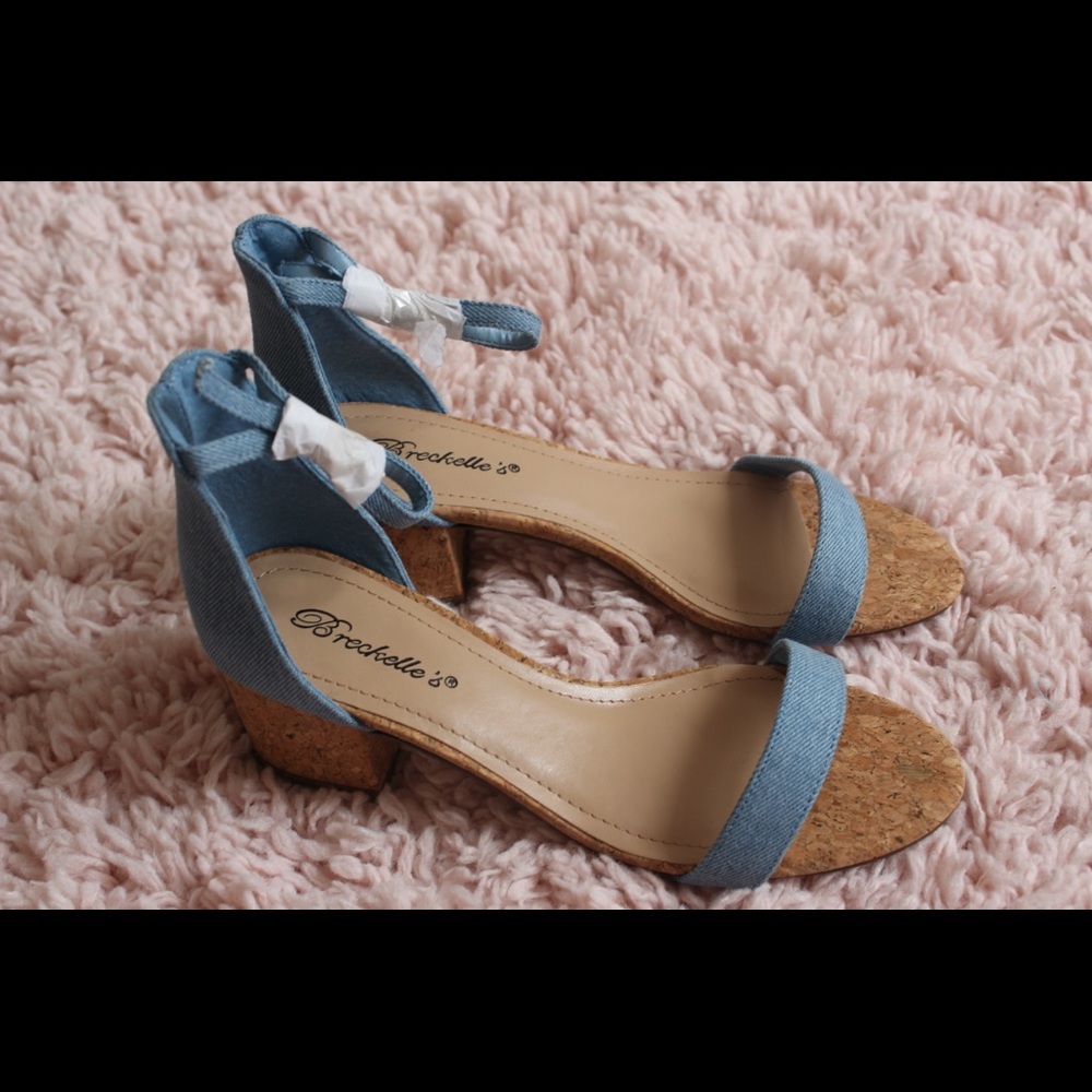 Denim kitten heel